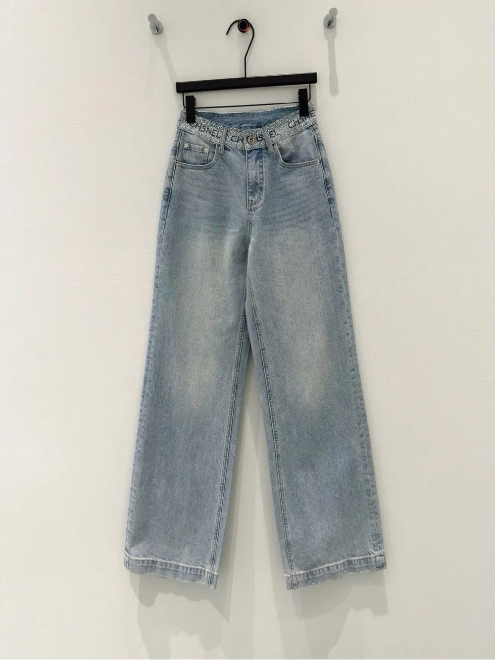 CHANEL Light Blue Wide-Leg Jeans